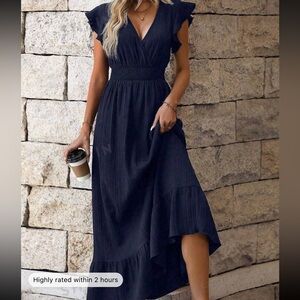 NWOT SHEIN VCAY Surplice Neck Ruffle Hem Dress